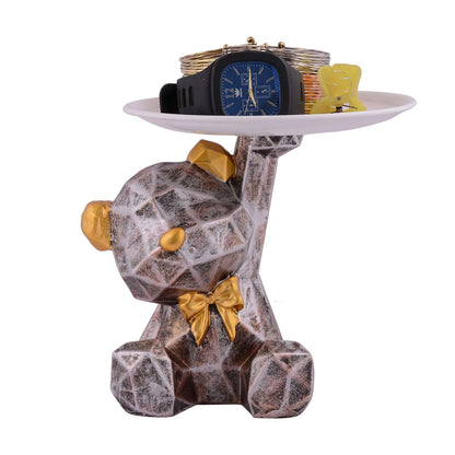Cool Taddy Bear Showpiece for Home Decorative Showpiece | Taddy Bear with Paltter Statue for Home Decor Showpiece | Home Kitchen Decor | Office