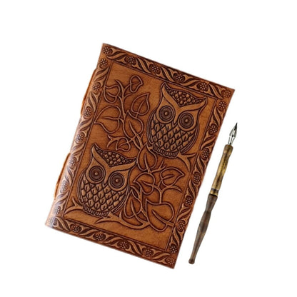 Wisdom Of Owls Light Brown Leather Journal