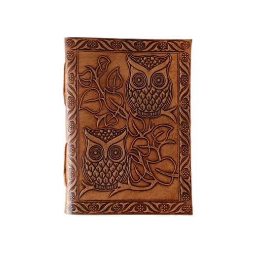Wisdom Of Owls Light Brown Leather Journal