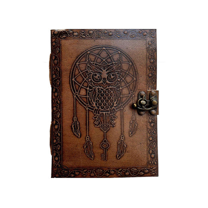 Dreamcatcher Owl Leather Journal