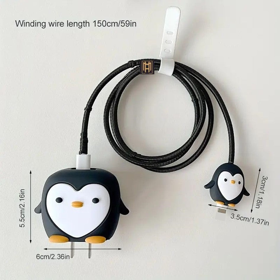 Penguins 18W/20W iPhone Charger Cover – Playful Protection with Cute Design