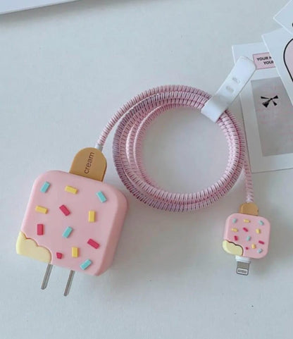 Pink Ice Cream 18W/20W iPhone Charger Cover – Playful Protection with Cute Design