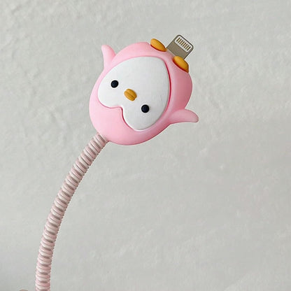 Pink Penguin 18W/20W iPhone Charger Cover – Playful Protection with Cute Design