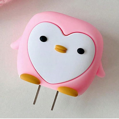 Pink Penguin 18W/20W iPhone Charger Cover – Playful Protection with Cute Design