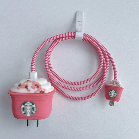 Pink Starbucks Samsung 25W Charger Cover – Add a Splash of Fun to Your Charging Routine