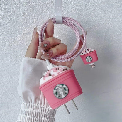 Pink Starbucks Samsung 25W Charger Cover – Add a Splash of Fun to Your Charging Routine