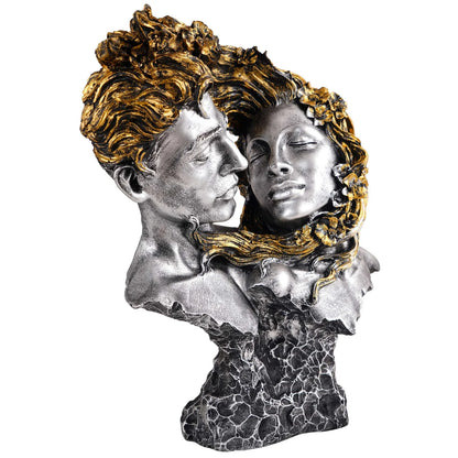 Romantic Couple Resin Sculpture – Elegant Handcrafted Home Décor Bust
