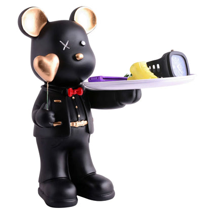 Cute Teddy Bear Showpiece with Platter – Home & Office Décor