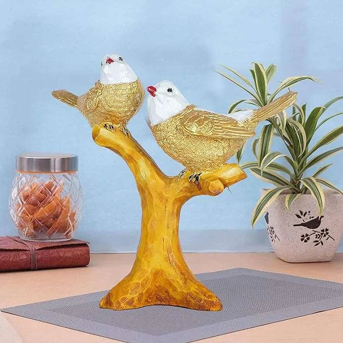 Bird Couple on Tree – Handcrafted Resin Showpiece for Home & Garden Decor | FunkiIndia