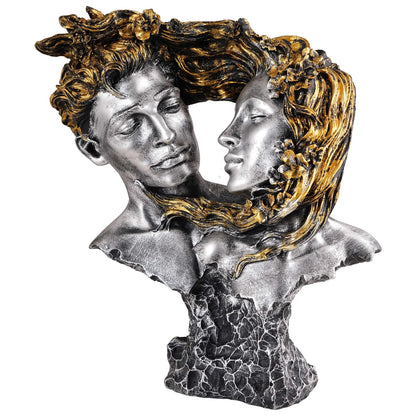 Romantic Couple Resin Sculpture – Elegant Handcrafted Home Décor Bust