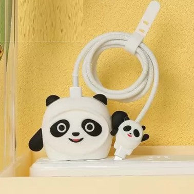 White Panda 18W/20W iPhone Charger Cover – Playful Protection with Cute Design