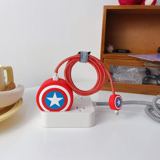 Steve Rogers Shield 18W/20W iPhone Charger Cover – Playful Protection with Cute Design