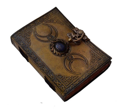 Blue Stone Brown Leather Journal