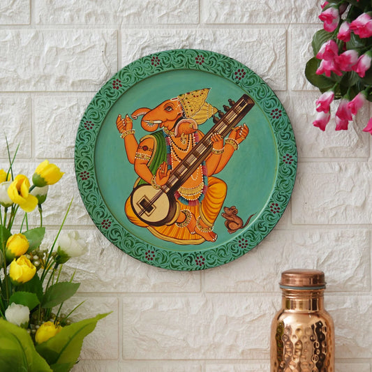 Majestic Ganesh Ji Pichwai on Blooming Floral Branch