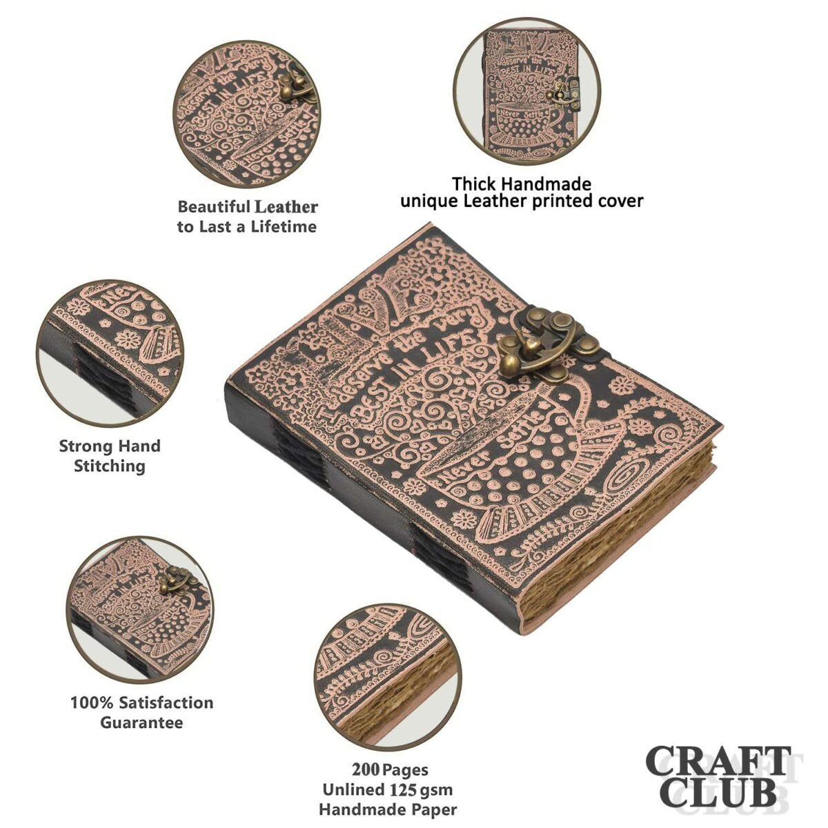 Never Settle Leather Journal