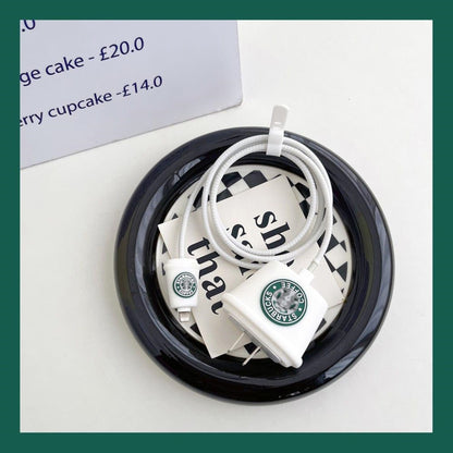 White Starbucks 18W/20W iPhone Charger Cover – Playful Protection with Cute Design