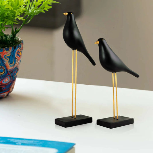 Sparrow Bird Home Decor showpiece on Iron Stand
