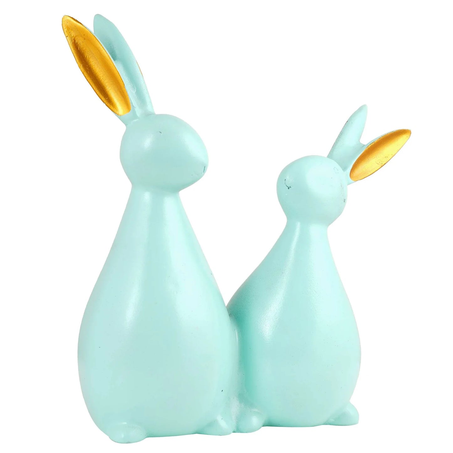 Rabbit Cute Pair Statue for Home Decor Showpiece | Kids Room Decorative Showpiece (Black)