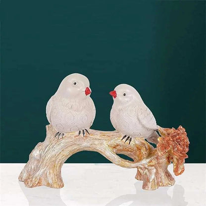 Handcrafted Resin Bird Couple Showpiece for Home & Garden Décor – by FunkiIndia