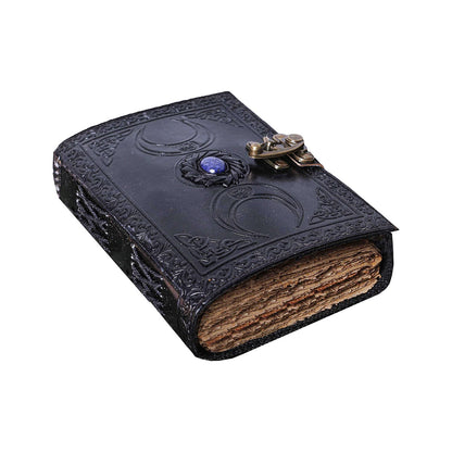 Blue Stone Black Leather Journal