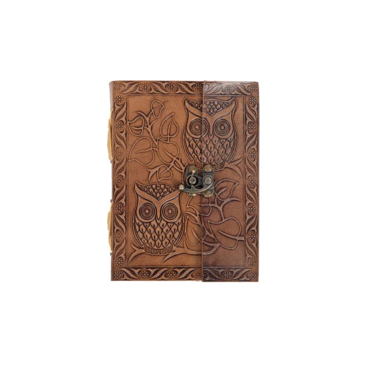 Wise Owl Overlap Cover Leather Journal