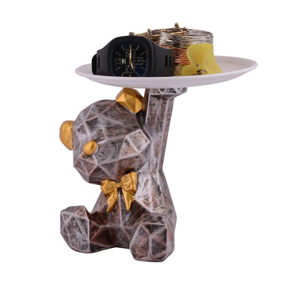 Cool Taddy Bear Showpiece for Home Decorative Showpiece | Taddy Bear with Paltter Statue for Home Decor Showpiece | Home Kitchen Decor | Office