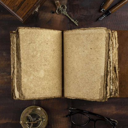 Warp Around With Key - Dark Brown Leather Journal