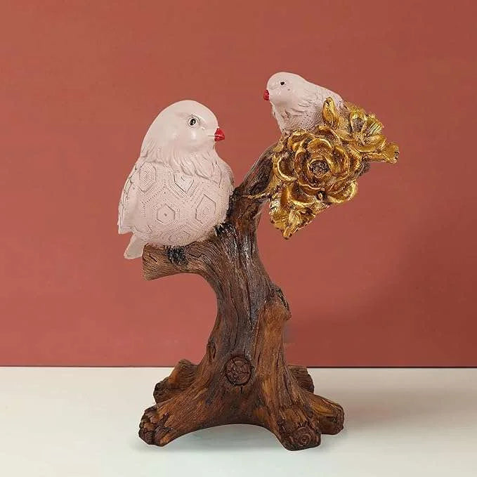 Bird Couple on Tree – Handcrafted Resin Showpiece for Home & Garden Decor | FunkiIndia