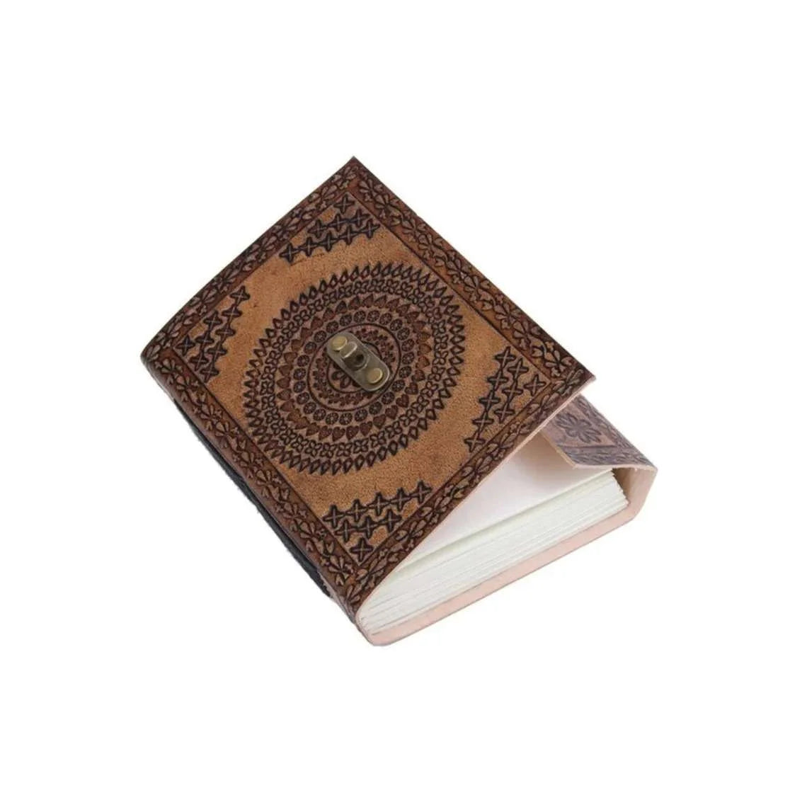 Mandala Design Vintage Leather Diary with Lock