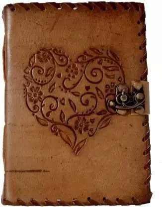 Heart Design Vintage Leather Journal