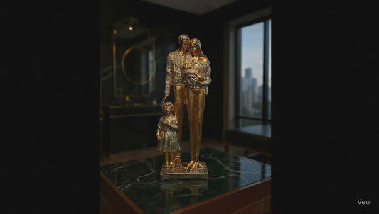 Bronze Family Love Sculpture – Elegant Modern Home Décor