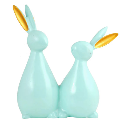 Rabbit Cute Pair Statue for Home Decor Showpiece | Kids Room Decorative Showpiece (Black)