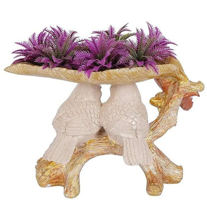 Handcrafted Resin Bird Couple Showpiece for Home & Garden Décor – by FunkiIndia
