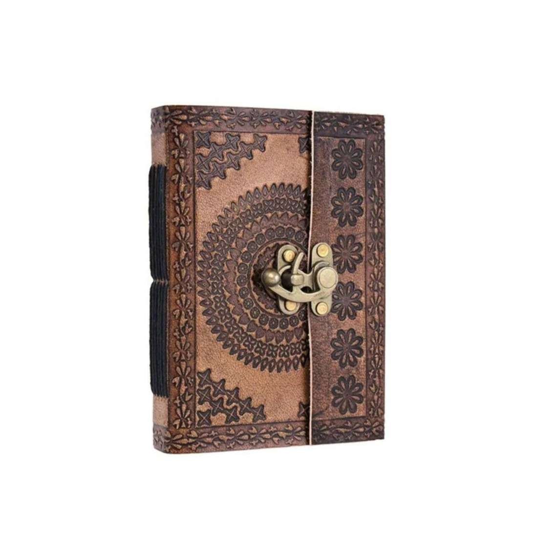 Mandala Design Vintage Leather Diary with Lock