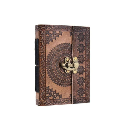 Mandala Design Vintage Leather Diary with Lock