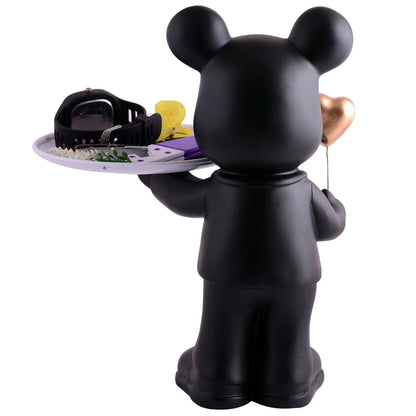 Cute Teddy Bear Showpiece with Platter – Home & Office Décor