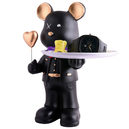 Cute Teddy Bear Showpiece with Platter – Home & Office Décor